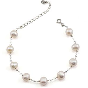 BRACELET - GOURMETTE Bracelet en argent sterling 925 avec des perles de culture et une chaîne de 19,1 cm, pour femme, par JFUME282