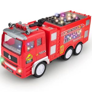 CAMION ENFANT Camion de Pompier Voiture avec 4D LED Lumières Sons Electrique Véhicules Jouet de Camion Jeu pour Enfant Garçons Filles