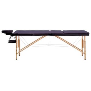 TABLE DE MASSAGE - TABLE DE SOIN BLL Table de massage pliable 3 zones Bois Violet 7029685810790