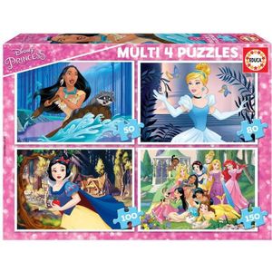 PUZZLE DISNEY PRINCESSES Puzzles Multi 4 En 1 Disney Princesses