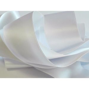 Ruban Satin Luxe Largeur 10 mm double face Coloris Blanc longueur 3 mètres