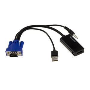 Polar Adaptateur Convertisseur - VGA mâle Vers HDMI Femelle Sortie