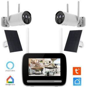 AOSU 2K Caera Surveillance WiFi Exterieure sans Fil, Solaire, 360° Pan