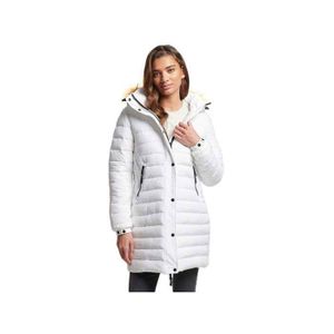 DOUDOUNE doudounes superdry fuji hooded mid lenght puffer 04c white