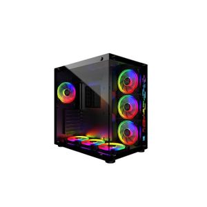 BOITIER PC  MRED - Boîtier PC Gamer ATX - Noir RGB Crystal Sea
