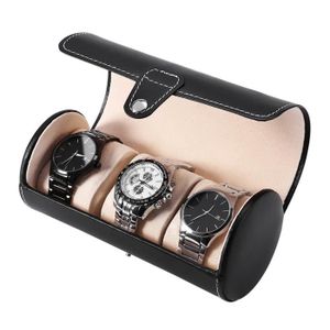 Chytaii Boîte de rangement pour montres, support pour 12 montres avec clé,  coussinets amovibles, boîtier en bois