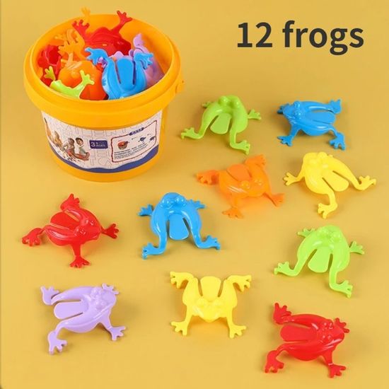 12 Jouets Grenouille Sauteuses - Appuyez Sur La Queue Pour Faire Sauter - Jeu Pour Enfants, Fêtes, Anniversaires - 4