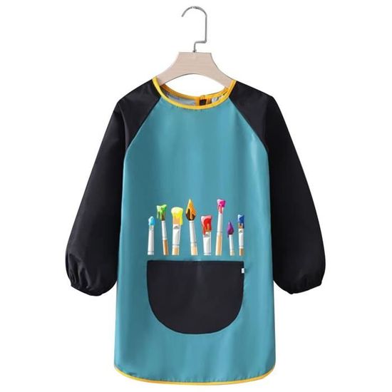 Halinuia Lot De 2 Tabliers Peinture Enfant 3-8 Ans - Blouse Imperméable Manches Longues Avec Poches, Idéal École, Cuisine, Coloriage