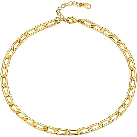 BLUEELM Collier Ras Du Cœur En Or Plaqué 14K - Bijou Minimaliste, Chaîne Réglable 42+5 Cm - Cadeau Pour Elle, Maman, Amie