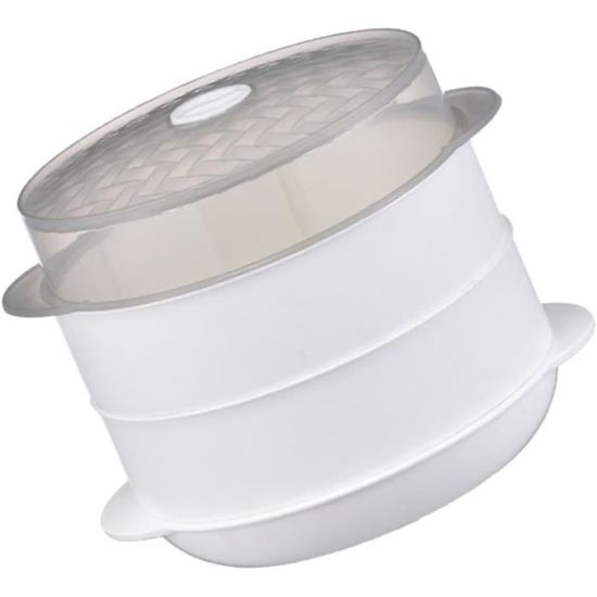 Cuiseur Vapeur Pour Micro-ondes - Panier Antiadhésif Avec Couvercle - Pour Légumes, Œufs, Riz, Raviolis - Résistant à La Chaleur - 8