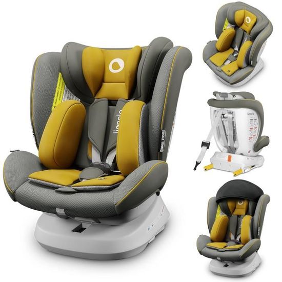 LIONELO Bastiaan One - Siège-auto bébé évolutif - De 0 à 36 Kg - Groupe 1/2/3 - Technologie 360° ISOFIX - Jaune