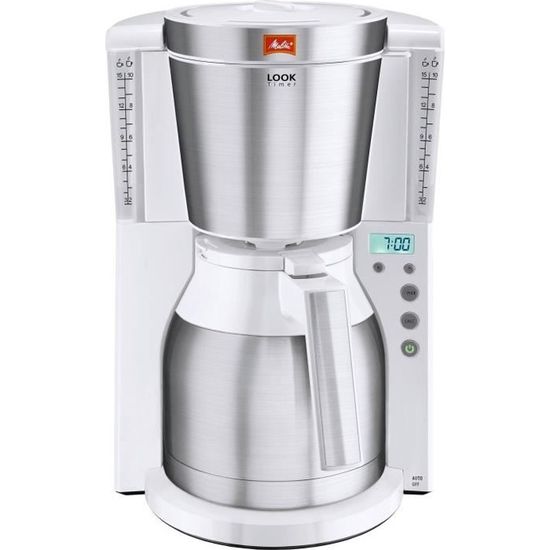 Cafetière - MELITTA - Look IV Therm Timer 1011-15 - Programmable - AromaSelector - Verseuse isotherme - Blanc