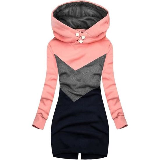 Sweat à Capuche Zippé Femme - Style Décontracté Chic, Manches Longues, Mi-saison, Coupe Oversize, Nombreuses Couleurs - 4