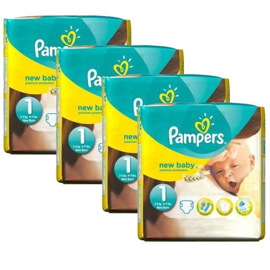 Pampers Taille 1 448 couches bébé premium protection Cdiscount