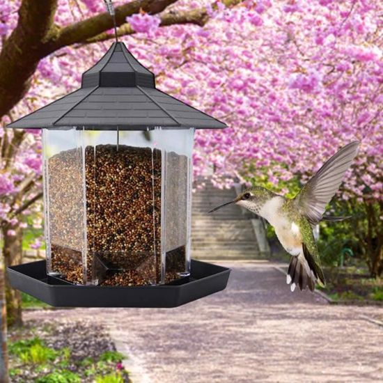 Zeqeey Mangeoire à Oiseaux En Métal à Suspendre Pour L'extérieur - Mangeoire Pour Graines Pour L'alimentation Des Pinsons Sauvages Et Des Rouges-gorges Dans Le Jardin