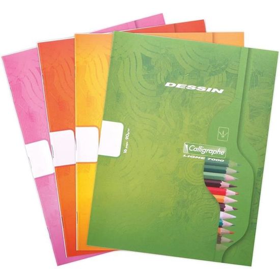 Calligraphe Clairefontaine Lot 10 Cahiers Agrafés 17×22 Cm – Grands Carreaux 96 Pages 70 G – Made In France