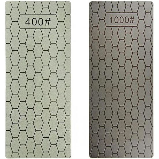 Lot 7 Pierres à Aiguiser Diamant Avec Base - Grains 80# à 3000#, Pour Affûtage Couteaux Professionnel