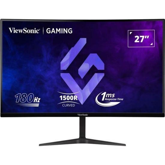 Ecran PC Gamer Incurvé - VIEWSONIC - 27" - VX2718-2KPC-MHD - QHD - Dalle VA - 1 ms - 165 Hz - 2 x HDMI / DisplayPort -