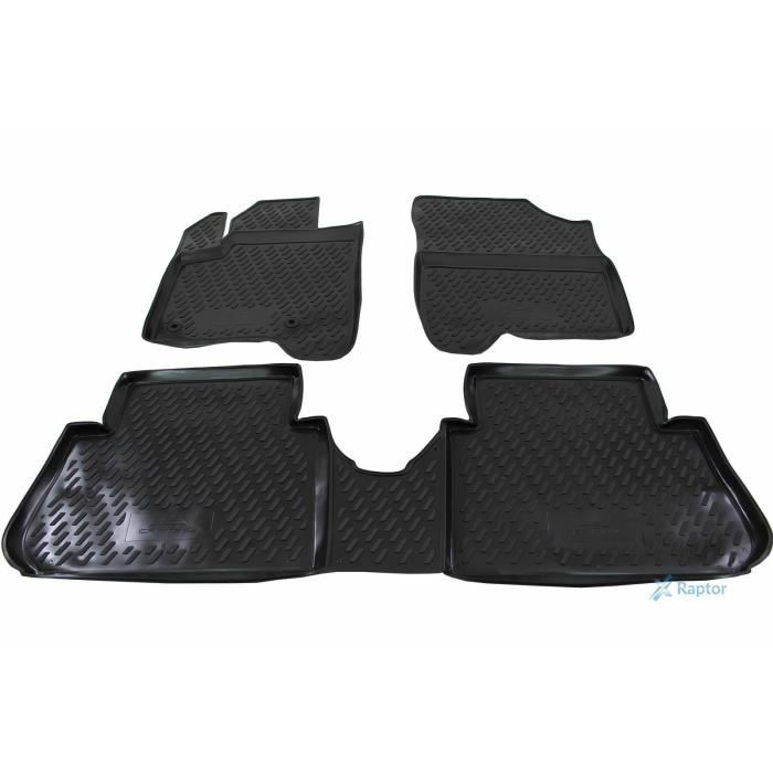 Tapis De Sol En Caoutchouc 3D J&J AUTOMOTIVE Pour Kuga 2013-2019 - Bord Haut, Noir, Antidérapant, Toutes Saisons