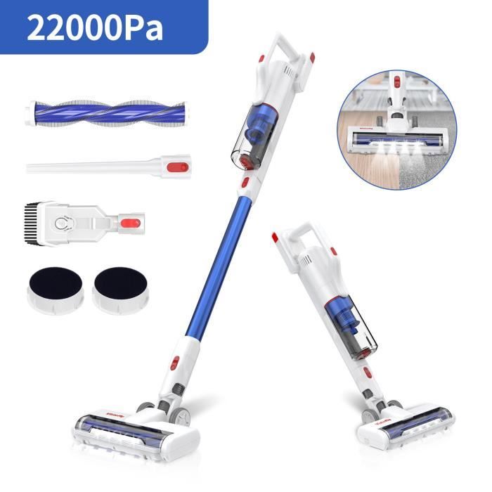 Vistefly V10 Pro Aspirateur Balai sans Fil sans Sac,2-1 Aspirateur Puissant 22000pa, 250W Rechargeable Batterie 40 mins, Ultra Léger