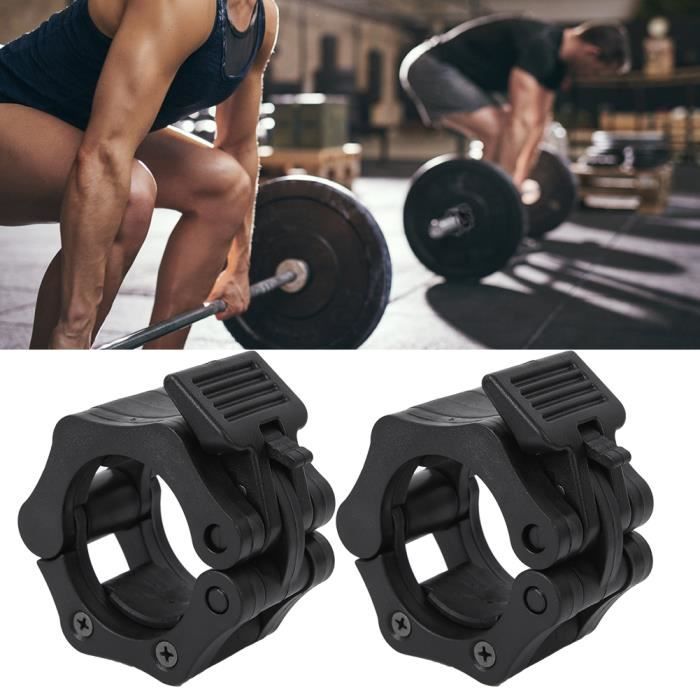 2 PCS En Plastique Noir Professionnel Barbell Boucle De Sécurité Haltérophilie Bar Haltère Clip De Verrouillage Rapide-DUO