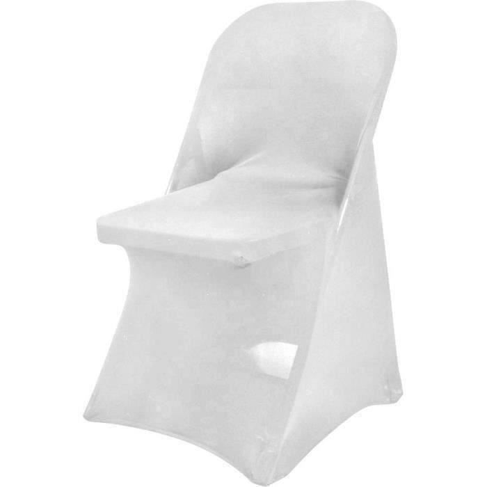 Set housse couverture - chaise x4 - blanc