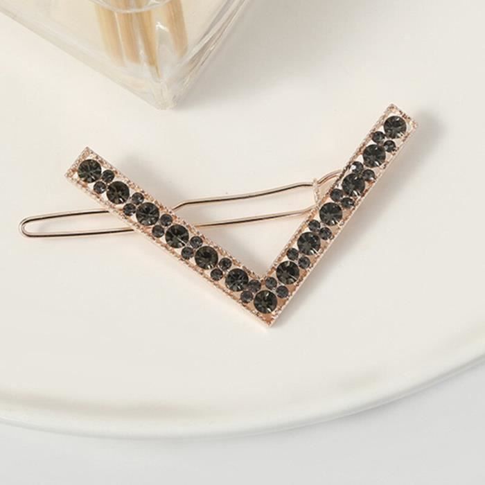 Mode pince à cheveux épingle métal géométrique cristalhairband cercle Hairgrip en forme de V Barrette filles s DY8479