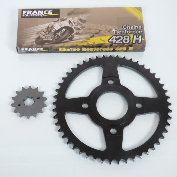Kit chaîne France Equipement 14x49 moto Yamaha 125 SR 1982 à 1998 10F 3MW