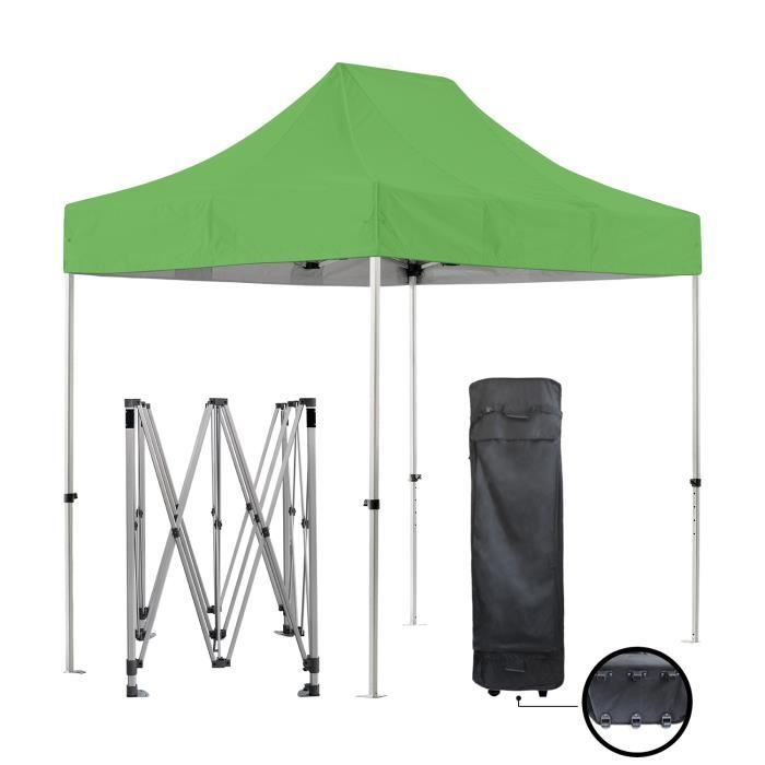 Tente pliante verte 2x3m SUPER Robuste Tube 40mm en ALU Bâche 420D étanche Barnum Pliable jardin marché, Sac de transport