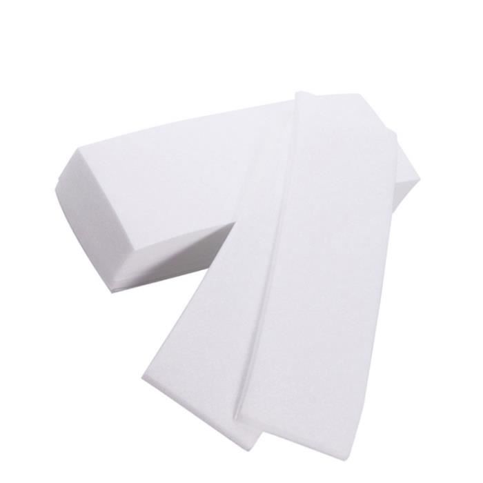 100pcs professionnel visage corps épilation à la cire bandes papier épilateur non tissé