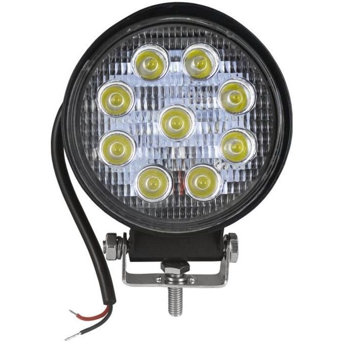 PHARE DE TRAVAIL A LED ROND 12/24V 27W LUMIERE DIFFUSE