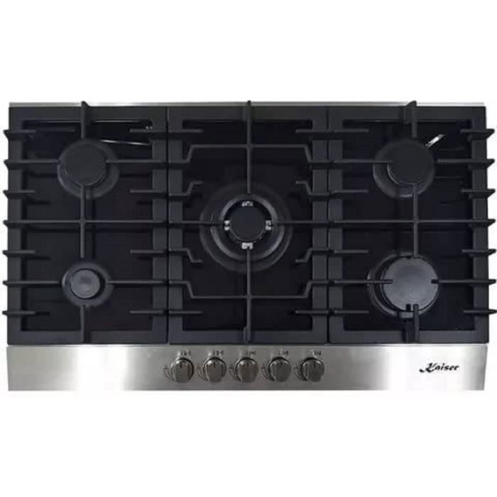 Kaiser KCG 9386 Table de cuisson à gaz 90 cm Autonome,Plaque de cuisson à gaz, Gaz sur verre noir, Vitrocéramique encastrable, 5 brû