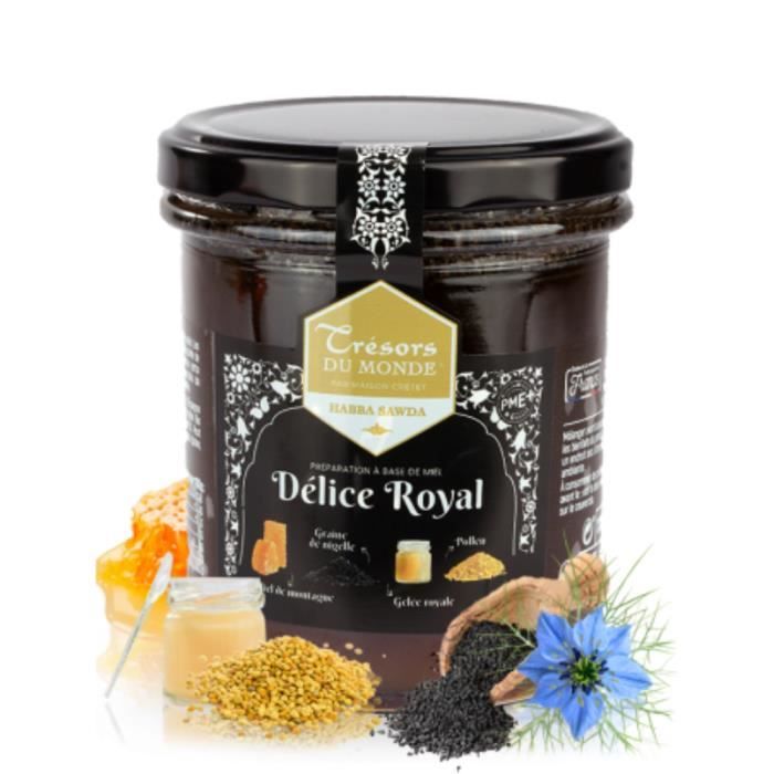 Maison Crétet-Délice royal-Miel de montagne, graine de nigelle, gelée royale - Habba sawda- Préparation pot de 400G