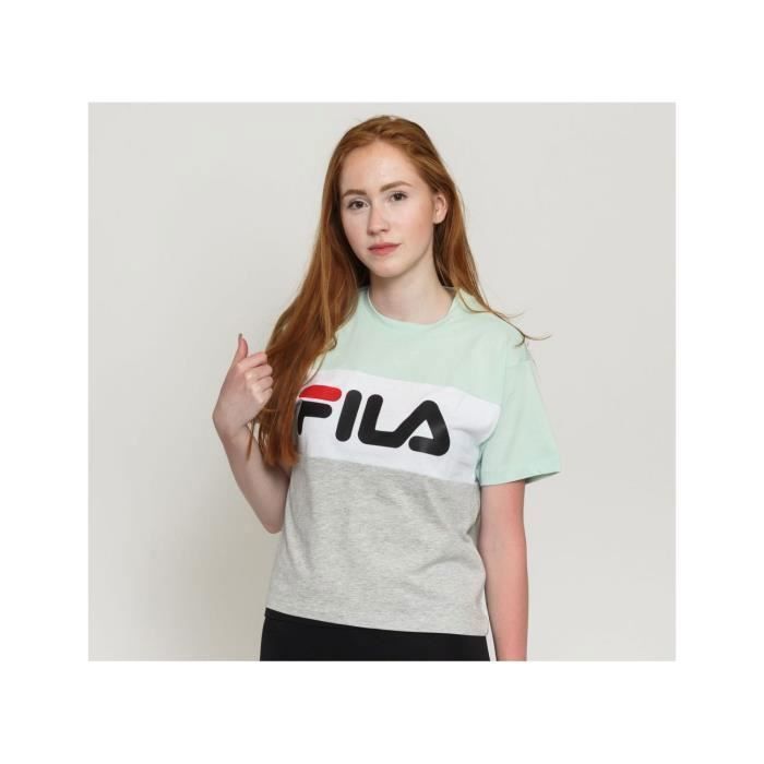 FILA T-Shirt Allison Vert d'eau/Gris/Blanc Femme