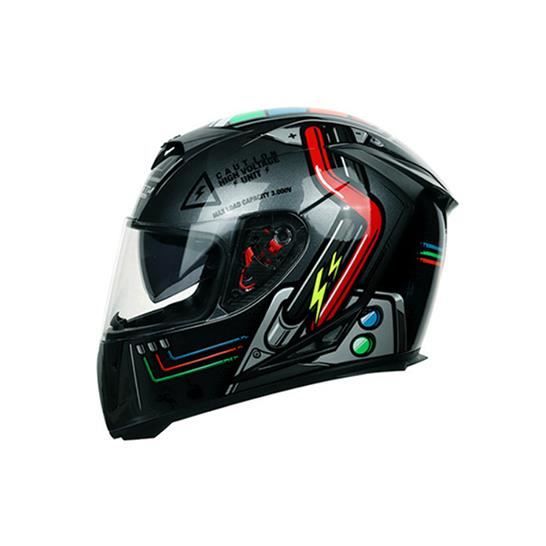 Casque de moto modulable adulte homme-YIELI Scooter femme double visière-noir