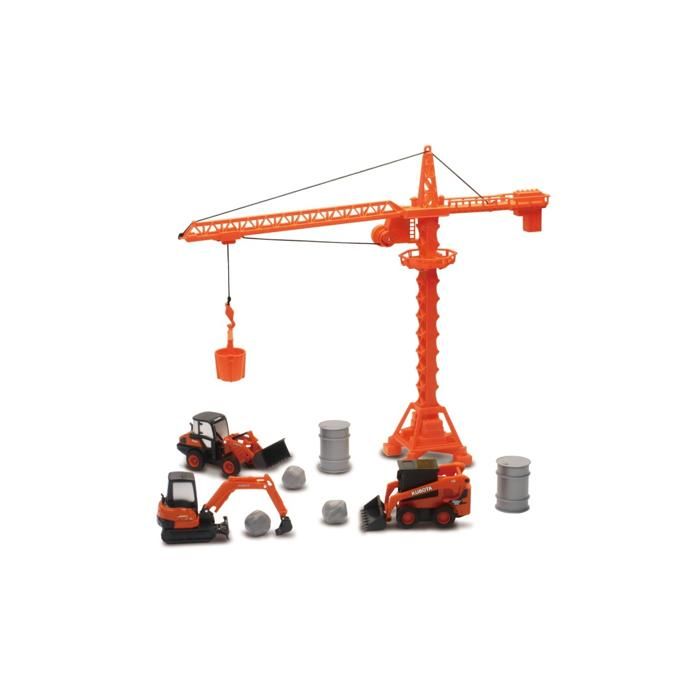 Toys - Kubota Coffret engins de chantier avec grue de levage 1/18 New Ray