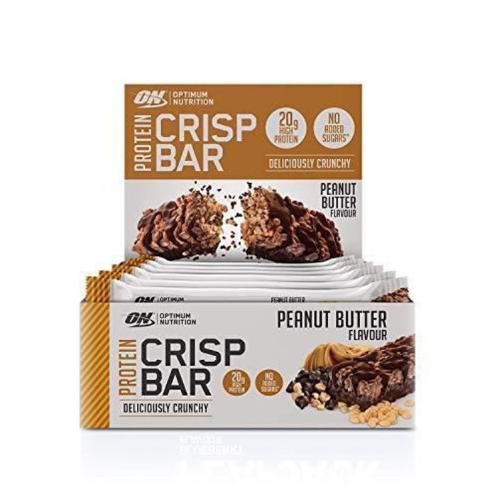 Optimum Nutrition Crisp Protein Bar, Barre Proteine Croustillante Avec Whey Protéine, Sans Sucre Ajouté, Riche en Proteine, Faible