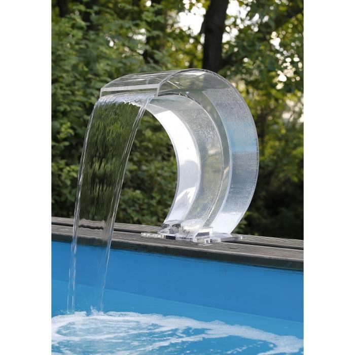 UBBINK Cascade Mamba en acrylique avec LED pour piscine - 54x30x32 cm - Transparent