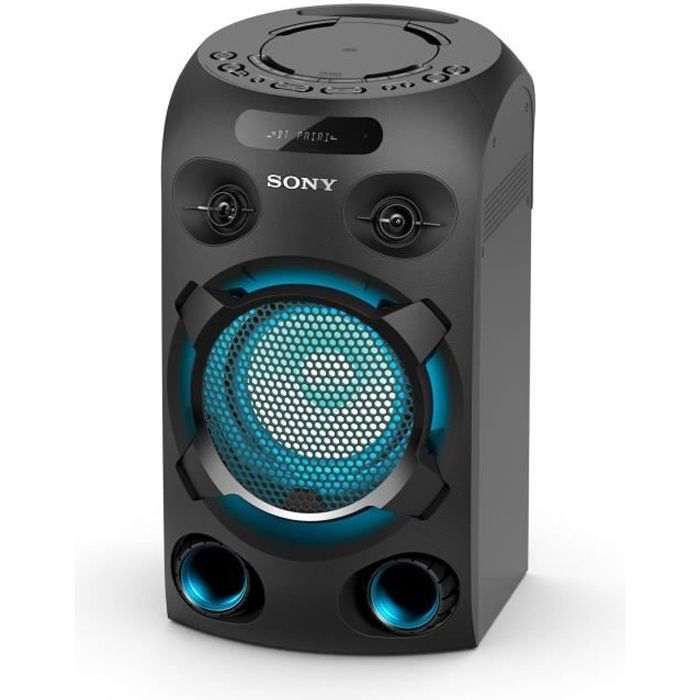 SONY MHCV02 - High power monobloc - Enceinte lumineuse avec poignée - Bluetooth - Lecteur CD - Prise micro
