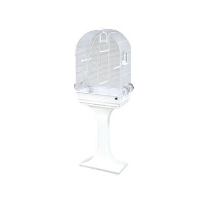 Cage petit oiseau Evita et pied blanc 53x82x150cm