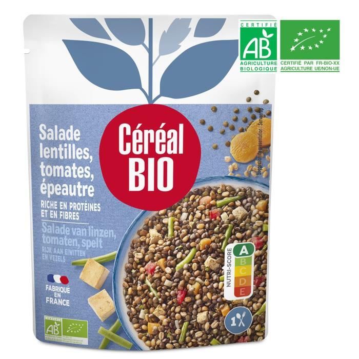 CEREAL BIO Salade de lentilles, épeautre, tofu et petits légumes Bio - 220 g