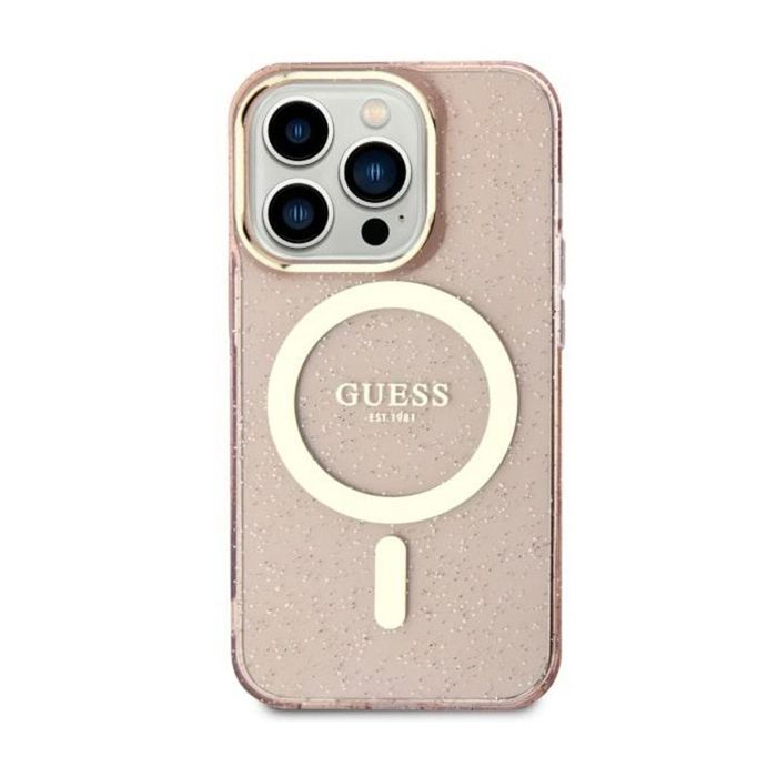 Coque telephone bumper telephone Guess GUHMN61HCMCGP Coque rigide pour iPhone 11XR 61 à paillettes Doré - vue 2