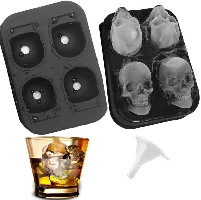Moules Silicone Halloween 2 Pièces - 20 Designs Crânes Pirates/vikings - Pour Chocolat, Glaçons, Savon