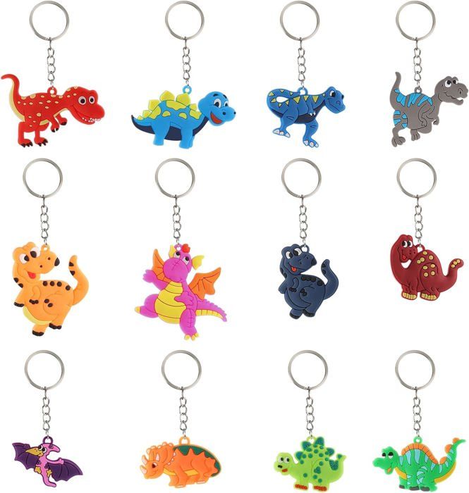 Porte-clés dinosaures en plastique rétrécissant
