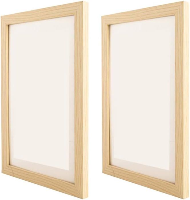 Cadres Magnétiques Frigo A6 - Lot De Cadres Bois Pour Enfants, Ouverture Frontale | Pour Affiches, Dessins, Photos
