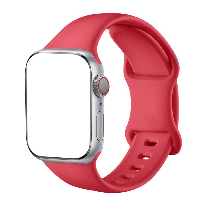 Bracelet de Remplacement en Silicone Souple Bourgogne compatible pour iWatch Serie 9 8 7 6 5 4 3 2 1 SE 42mm 44mm 45mm 49mm -
