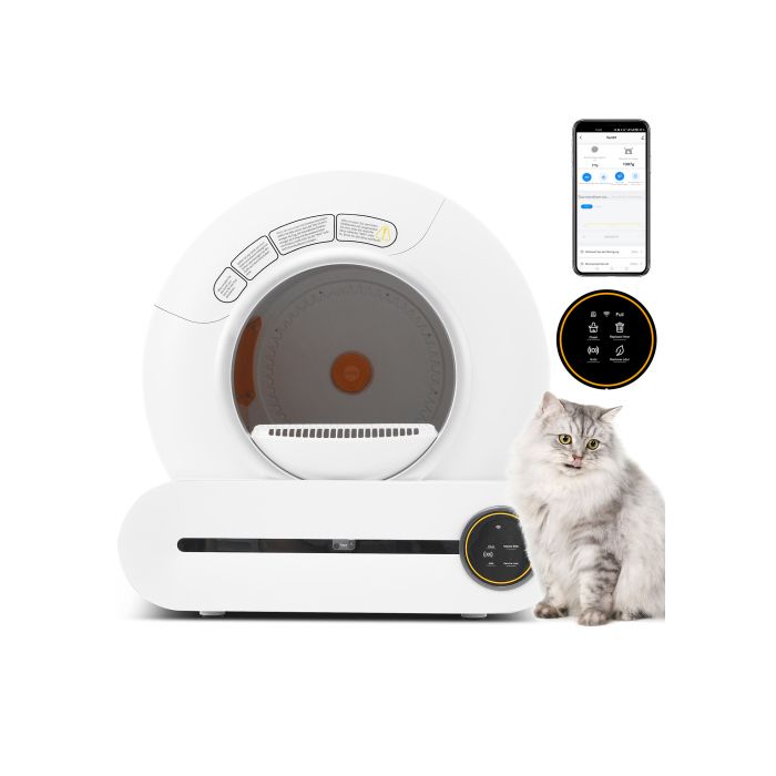 Bac à litière adaptatif 65 L automatique adapté à de nombreux types de litière