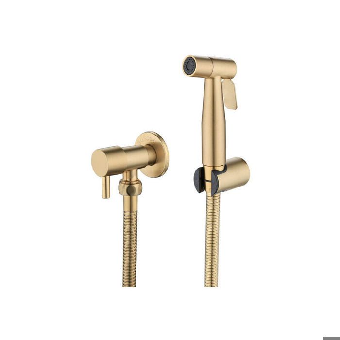 Pulvérisateur de toilettes - LARGEIGHT - Inox - Couleur or - Kit de bidet - Durable et élégant