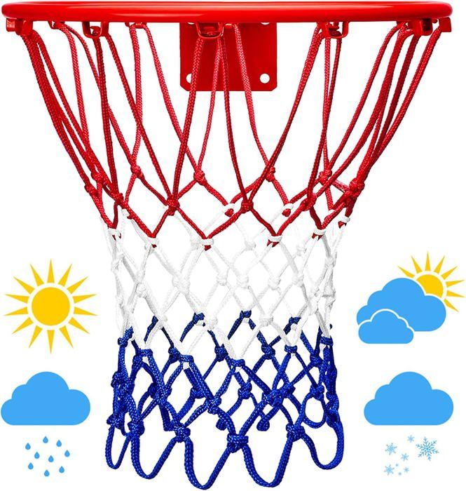 Filet De Basket De Rechange – 12 Boucles, Nylon épais, Pour Panneaux Extérieurs