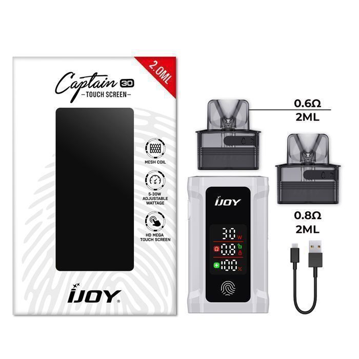 Kit Cigarette lectronique 30W - Affichage LED - Puissance rglable -  1050mAh Contains 2 Pod Blanc - Cdiscount Au quotidien